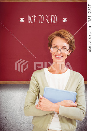 Back to school against red background Back to school against red background 18142297