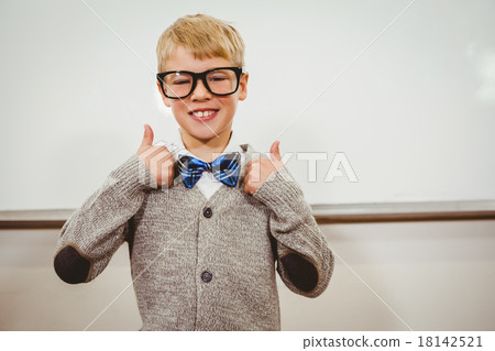 Smart student wearing bow tie and glasses Smart student wearing bow tie and glasses 18142521