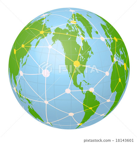全球世界和網絡形象的虛構插圖 18143601