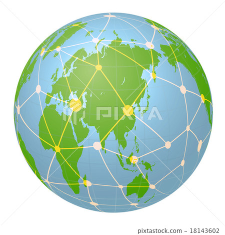 全球世界和網絡形象的虛構插圖 全球世界和網絡形象的虛構插圖 18143602