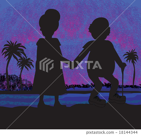seniors couple on tropical vacation 18144344