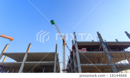 Construction Site with crane on blue sky Construction Site with crane on blue sky 18144666