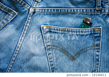 jeans bag with green zippo 18146611