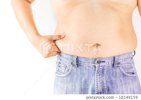 Fat man on white background 18149159