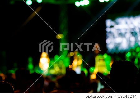 Crowd at concert in front of stage 18149284