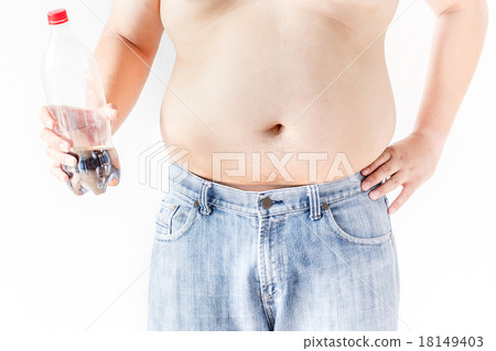Fat man on white background 18149403