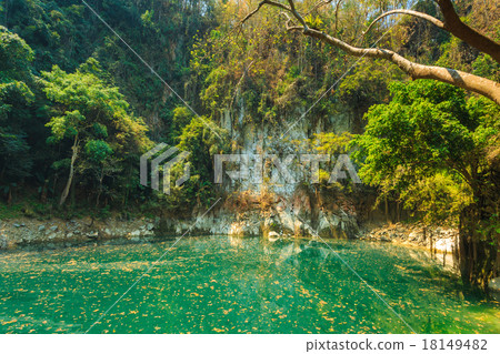 wonderful crater lagoon in thailand, lom pu keaw lagoon lampang 18149482