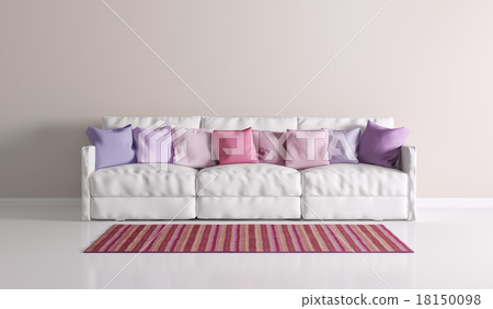 Modern interior with sofa and carpet 3d render 18150098