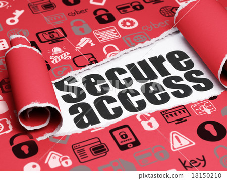 Security concept: black text Secure Access under 18150210
