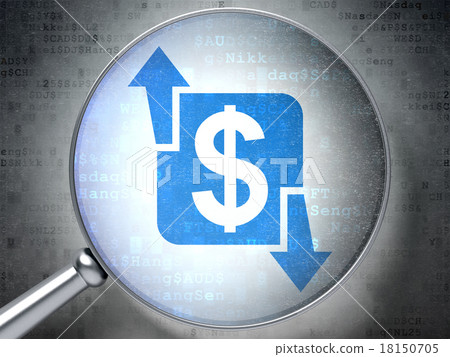 Business concept: Finance with optical glass on Business concept: Finance with optical glass on 18150705