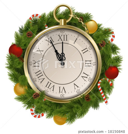 Vector New Year Concept with Clock 18150848