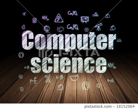 Science concept: Computer Science in grunge dark 18152064