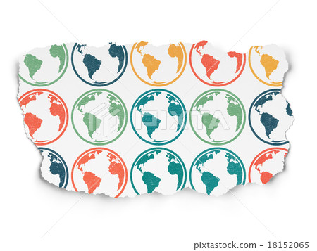 Science concept: Globe icons on Torn Paper 18152065