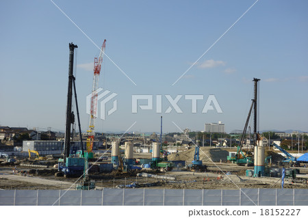 Construction site pile driving machine 18152227