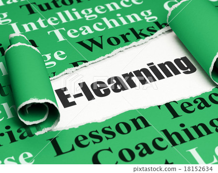 Education concept: black text E-learning under the 18152634