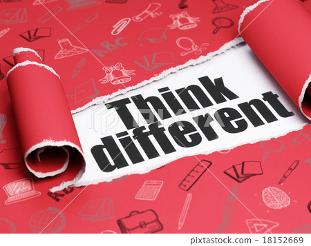 Learning concept: black text Think Different under 18152669