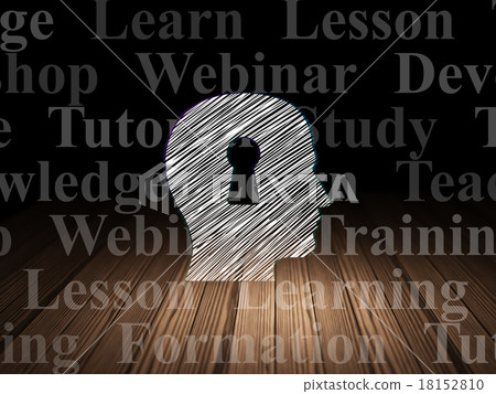 Education concept: Head With Keyhole in grunge 18152810