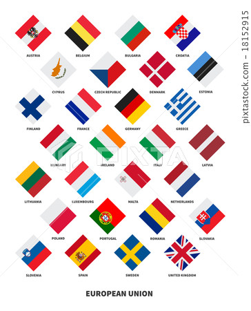 Member state of the European Union flags Rhombus 18152915