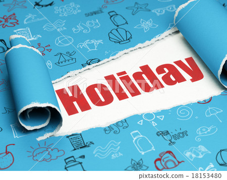 Tourism concept: red text Holiday under the piece 18153480