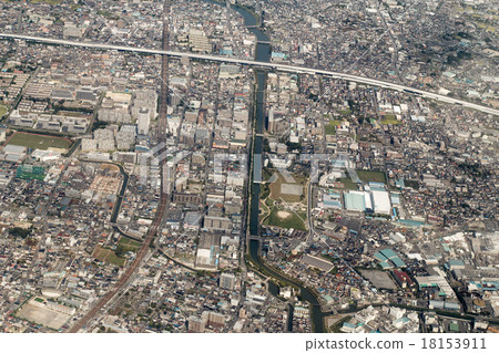Tobu Sky Tree Line Aerial photograph near Matsubarado station Tobu Sky Tree Line Aerial photograph near Matsubarado station 18153911