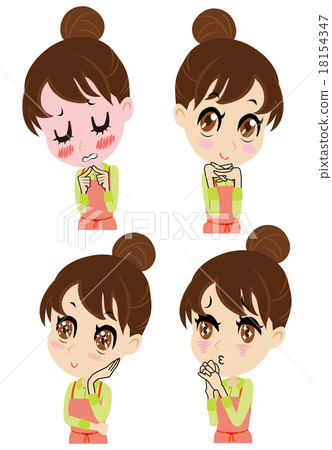 A young housewife set on a flat face 18154347