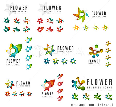 Set of company logotype branding designs, flower 18154801