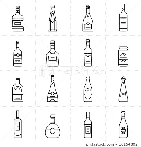 Aalcohol bottles icon set 18154802