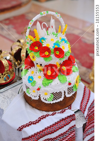 wedding cake on rushnyk decorated red poppies wedding cake on rushnyk decorated red poppies 18155553