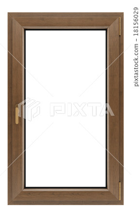brown wooden window isolated on white background brown wooden window isolated on white background 18156029