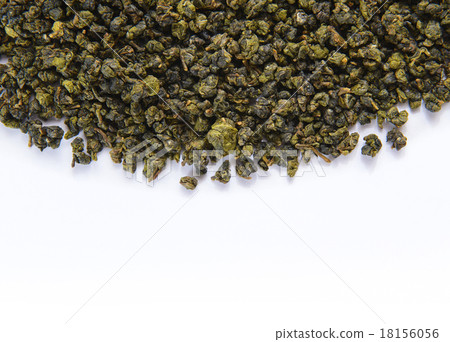 Heap of green tea on white background 18156056