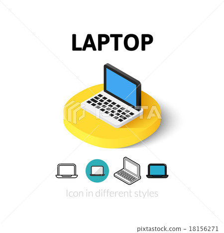 Laptop icon in different style 18156271