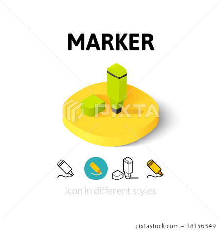 Marker icon in different style 18156349