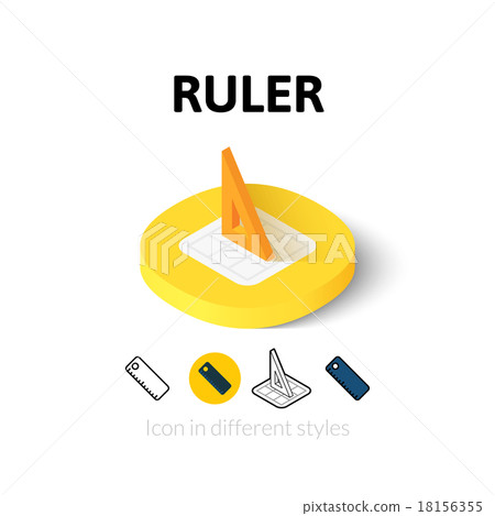 Ruler icon in different style 18156355