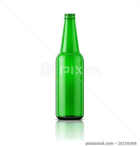 Green beer bottle without cap. Green beer bottle without cap. 18156566