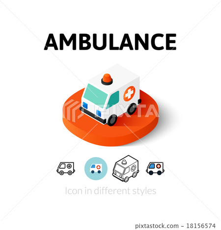Ambulance icon in different style Ambulance icon in different style 18156574