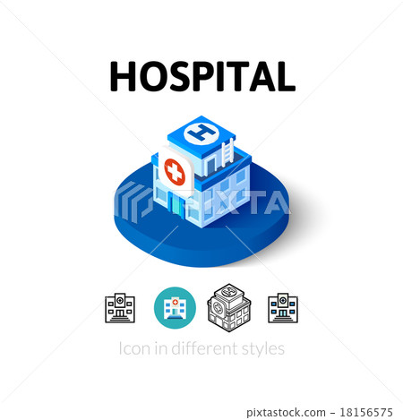 Hospital icon in different style Hospital icon in different style 18156575