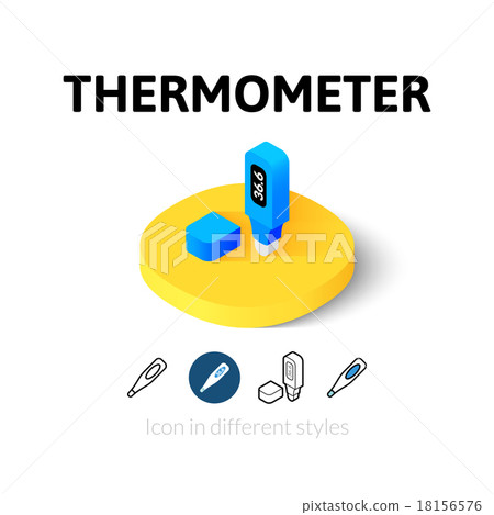 Thermometer icon in different style Thermometer icon in different style 18156576