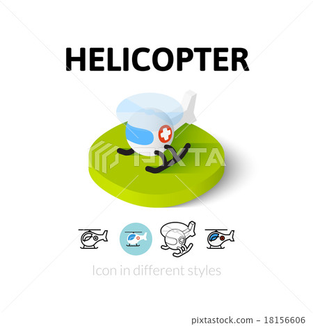 Helicopter icon in different style Helicopter icon in different style 18156606