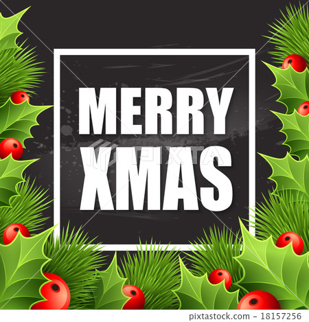 Christmas decoration on chalk board. Vector 18157256