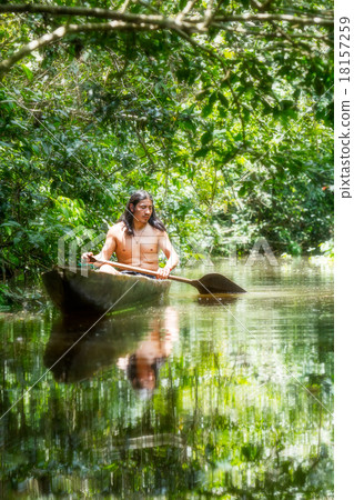 Indigenous Wooden Canoe 18157259