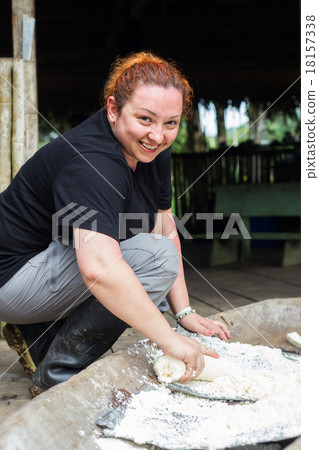 Cassava Preparation By Female Tourist 18157338