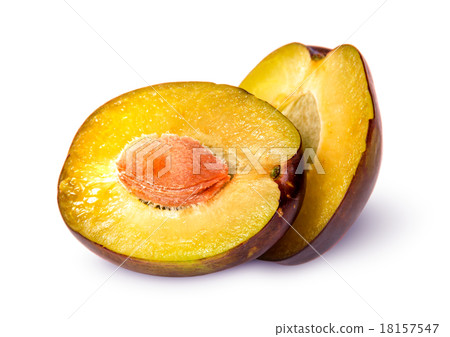 Two halves of violet plum each other Two halves of violet plum each other 18157547