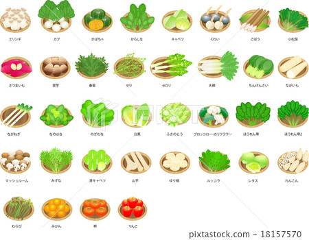 Winter vegetable · fruit salad set icon set 18157570