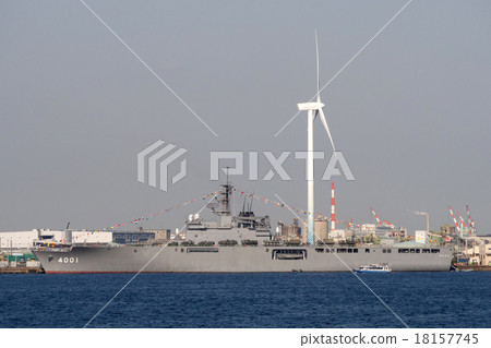 Maritime Self-Defense Force transportation ship Osumi full of fleet loaded with vehicles 18157745