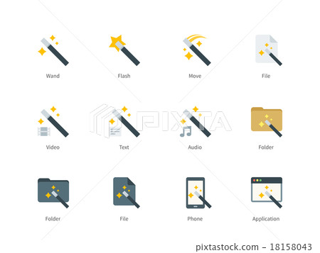 Magic icons on white background Magic icons on white background 18158043