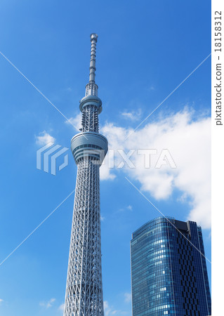 東京天空樹和藍天 東京天空樹和藍天 18158312