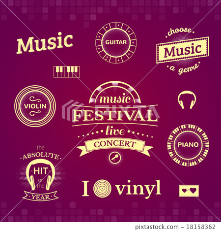 Music vector labels and logos illustrations 18158362