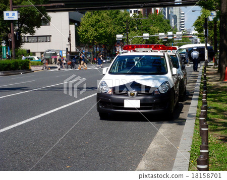 Traffic Accident Site Police Vehicle 18158701