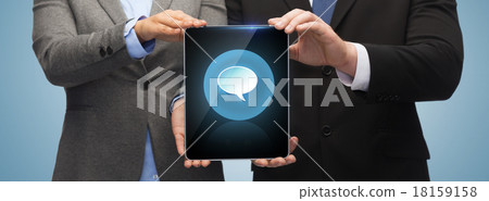 businessman and businesswoman with tablet pc businessman and businesswoman with tablet pc 18159158