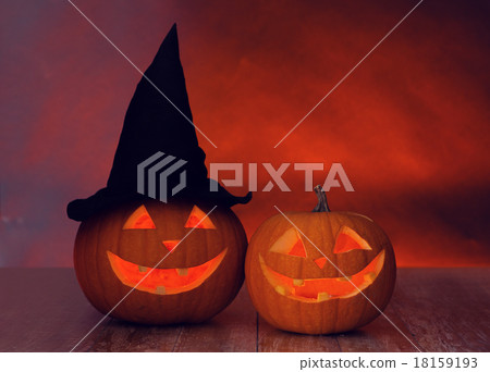 close up of pumpkins on table 18159193